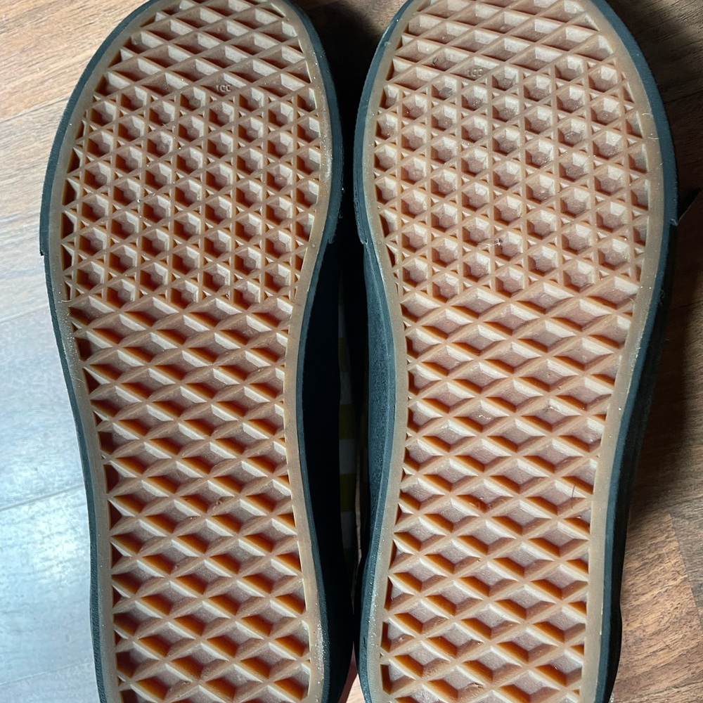 Youth Boys Girls Kids 5.5 Yellow White Checkered Check VANS Sneakers‎ Shoes - Picture 5 of 8